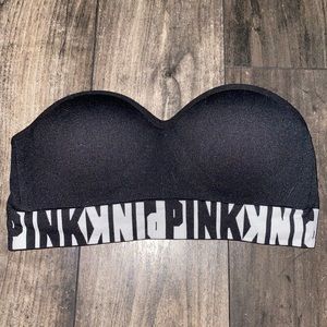 vs pink strapless push up bra